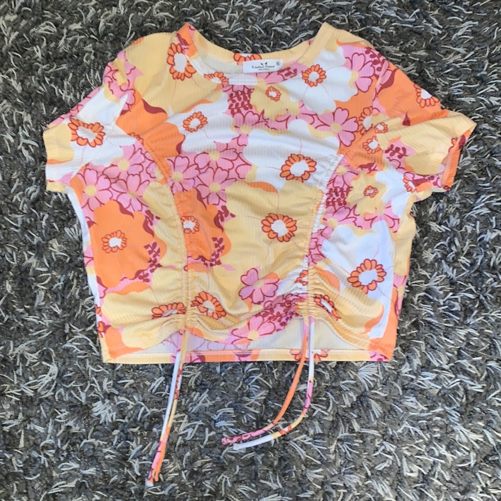 Rebellious Dreamer Floral Crop Top Size XL